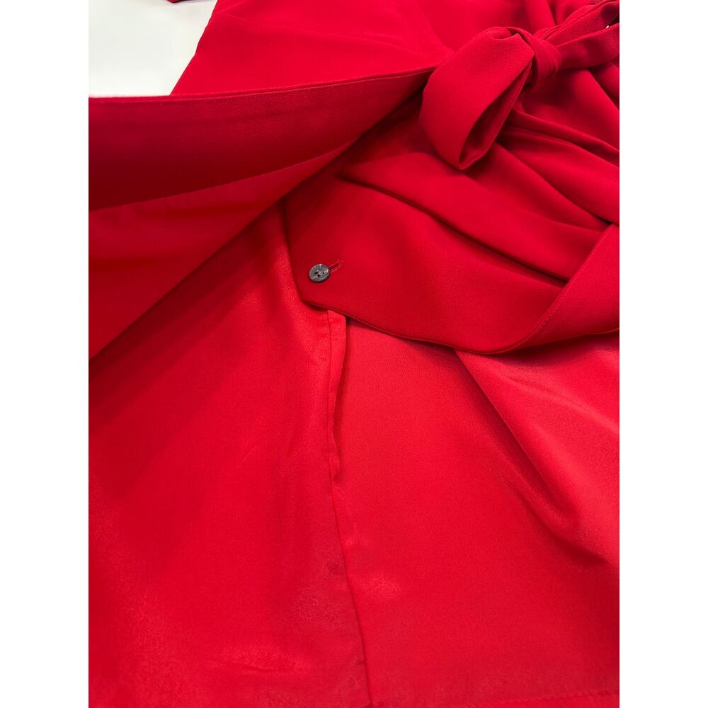 NWT J.Crew Bright Red Long Sleeve Faux Wrap Dress Size 2 - Picture 6 of 9